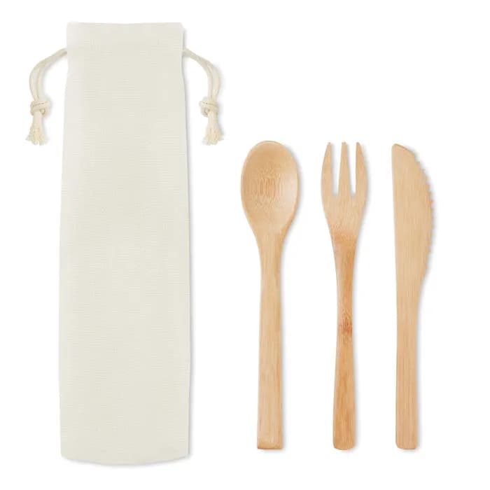 Besteck-Set Bambus - SETBOO - Beige