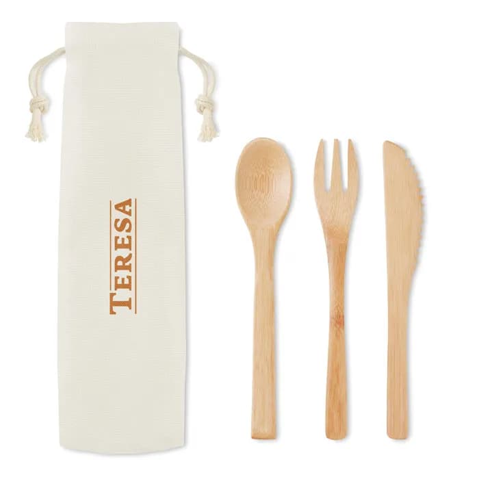 Besteck-Set Bambus - SETBOO - Beige