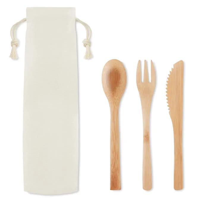 Besteck-Set Bambus - SETBOO - Beige