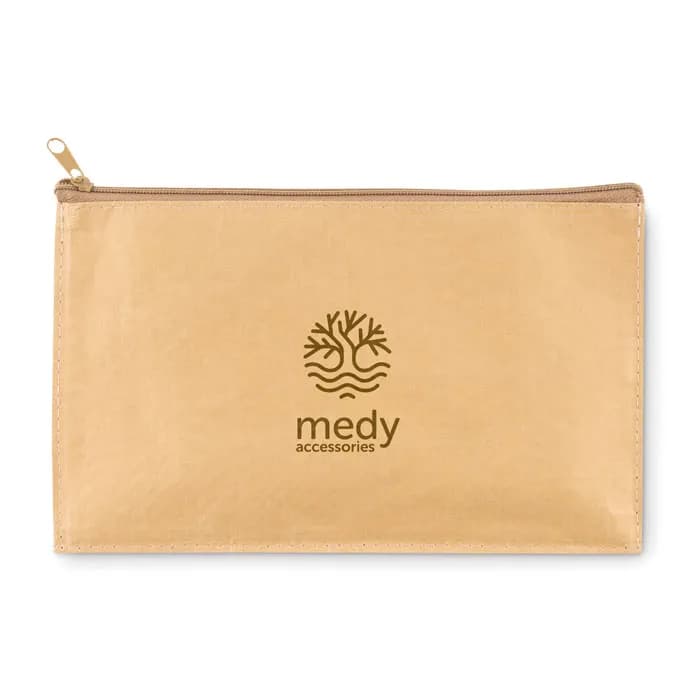 Mäppchen aus Kraftpapier - FLAT CASE - Beige