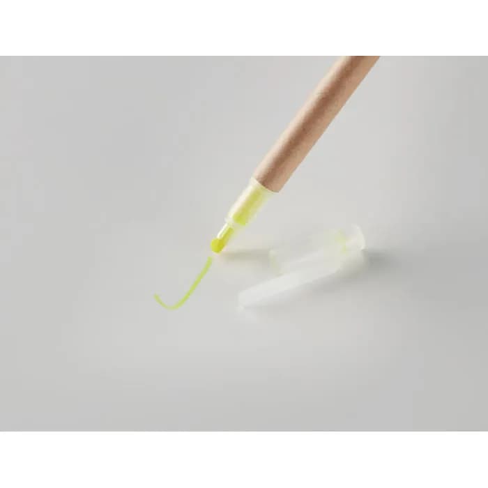 Kugelschreiber mit Textmarker - DUO PAPER - Gelb