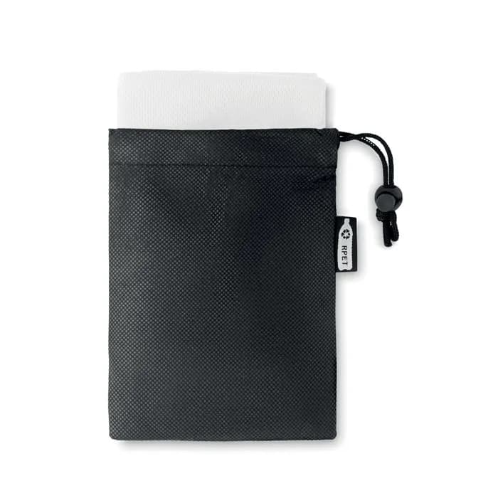 RPET Sporthandtuch mit Beutel - TUKO RPET - Weiß