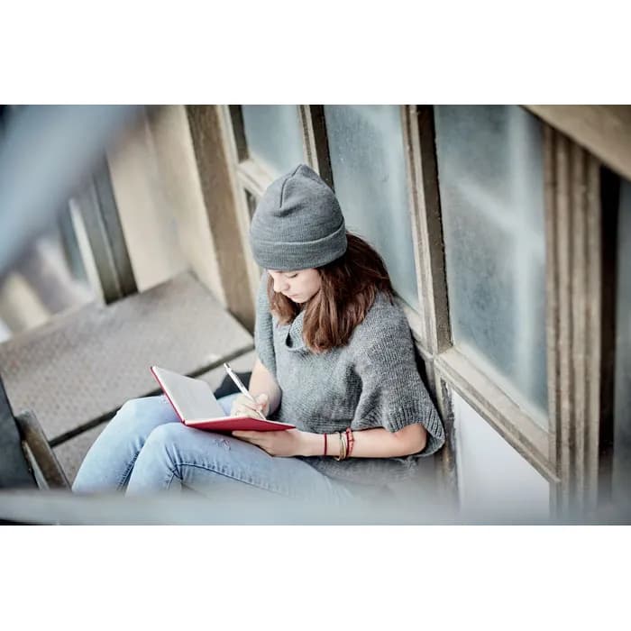 Beanie mit Umschlag RPET - POLO RPET - Weiß/grau