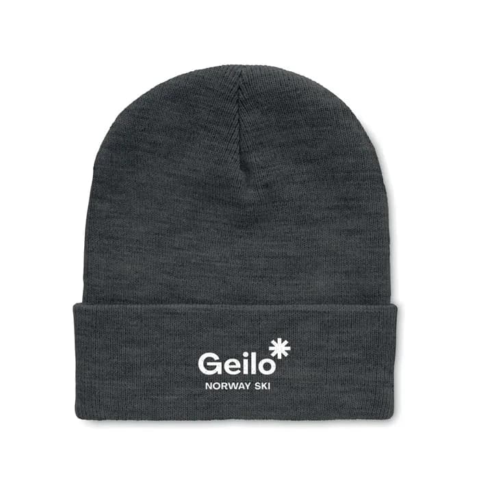 Beanie mit Umschlag RPET - POLO RPET - Weiß/grau