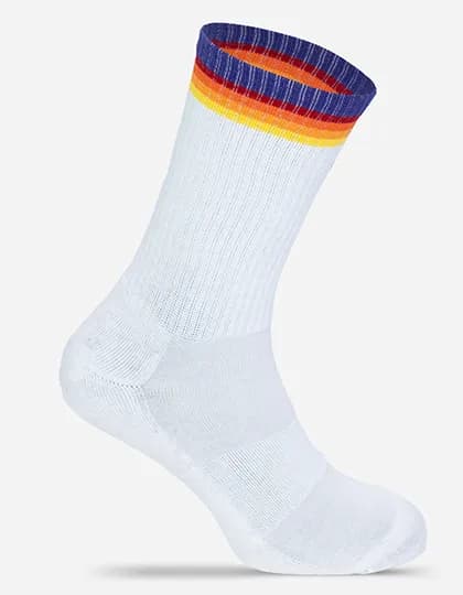Tennis Socks - White/Rainbow