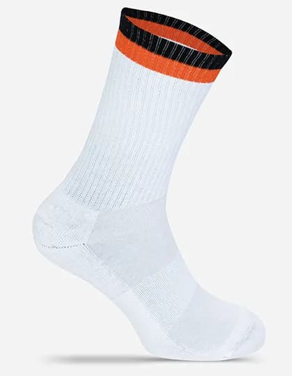 Tennis Socks Two Tone - White/Black/Orange