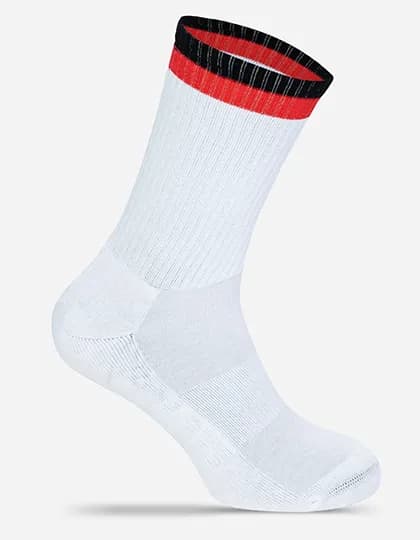 Tennis Socks Two Tone - White/Black/Red