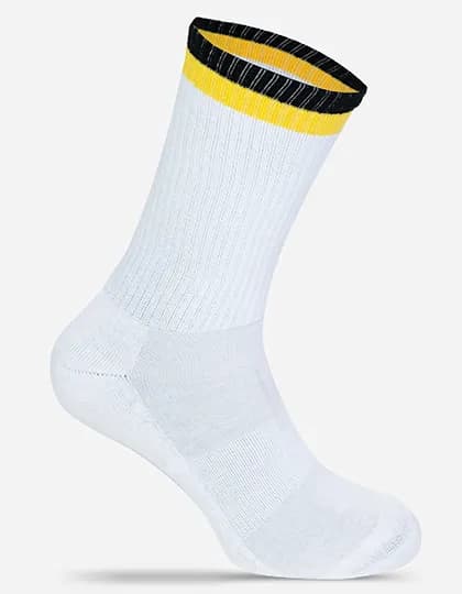 Tennis Socks Two Tone - White/Black/Yellow