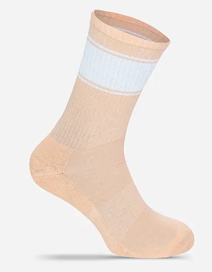 Tennis Socks Colored - Peach/White