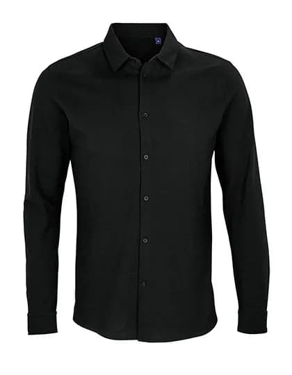 Men´s Cotton Pique Shirt Basile - Deep Black
