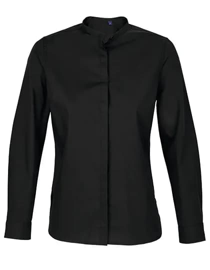 Women´s Mao Collar Shirt Bart - Deep Black