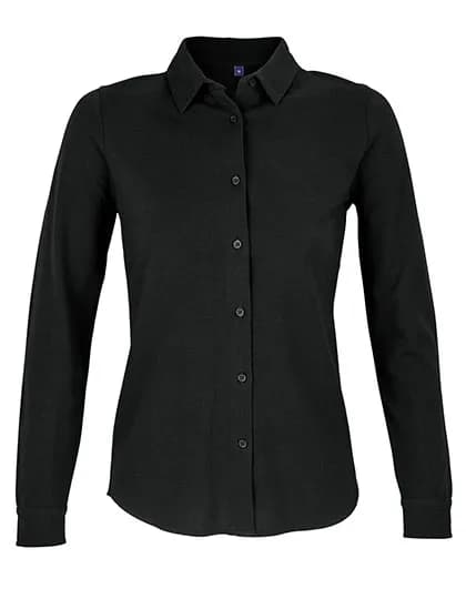 Women´s Cotton Pique Shirt Basile - Deep Black