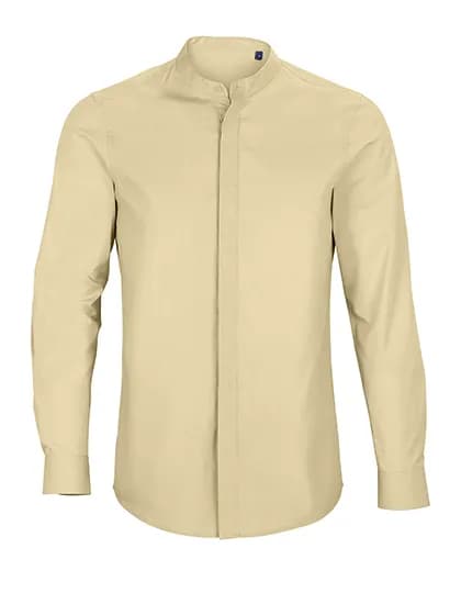 Men´s Mao Collar Shirt Bart - Beige