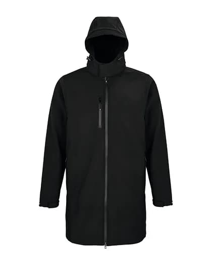 Men´s Long Softshell Coat Achille - Deep Black