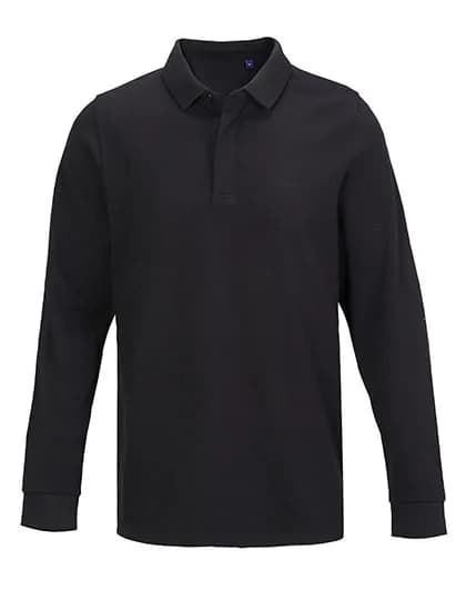 Men´s Long Sleeve Polo Shirt Owen - Deep Black