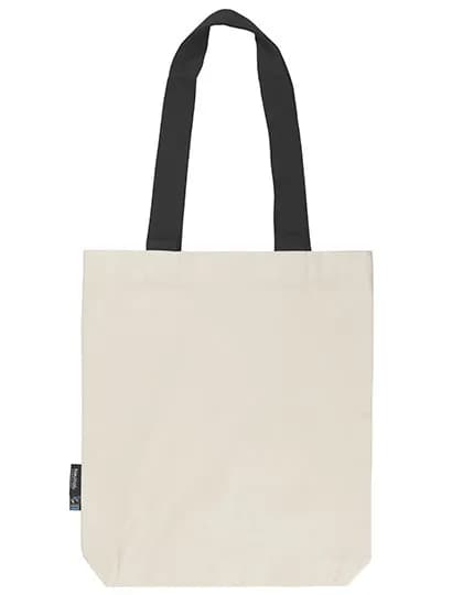 Twill Bag With Contrast Handles - Nature/Black