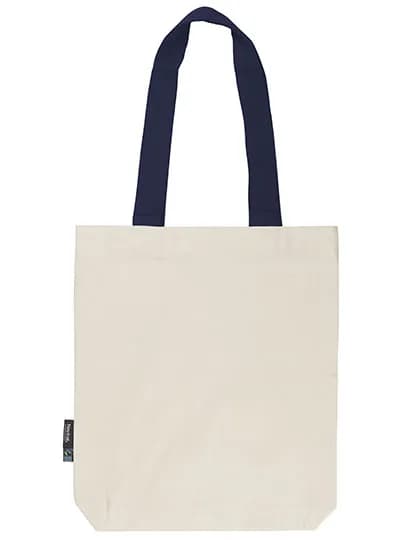 Twill Bag With Contrast Handles - Nature/Navy