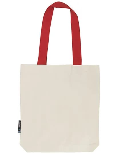 Twill Bag With Contrast Handles - Nature/Red