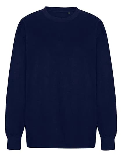 Tiger Cotton Oversized LS T|Shirt - Navy