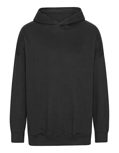 Tiger Cotton Oversized Hoodie with Side Pockets - Black