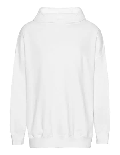 Tiger Cotton Oversized Hoodie with Side Pockets - White