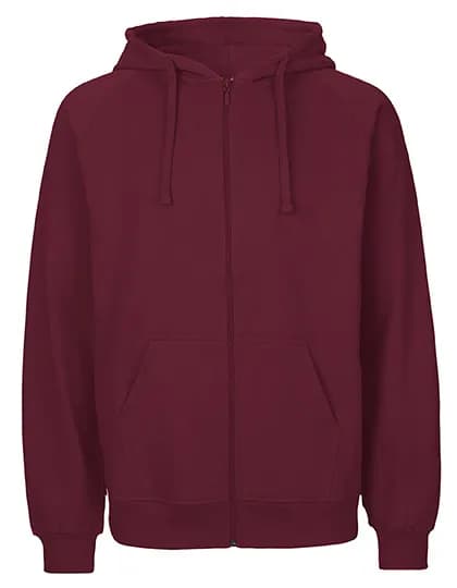 Unisex Tiger Cotton Hoodie With Zipper - Bordeaux