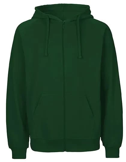 Unisex Tiger Cotton Hoodie With Zipper - Bottle Green