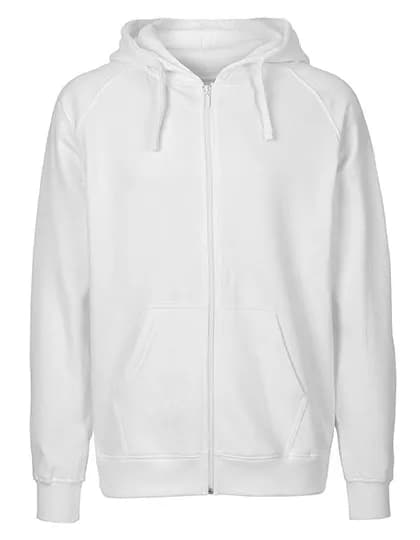 Unisex Tiger Cotton Hoodie With Zipper - White