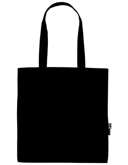 Tiger Cotton Shopping Bag With Long Handles - Black