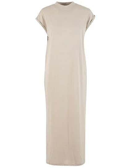 Ladies Long Extended Shoulder Dress - Cloud