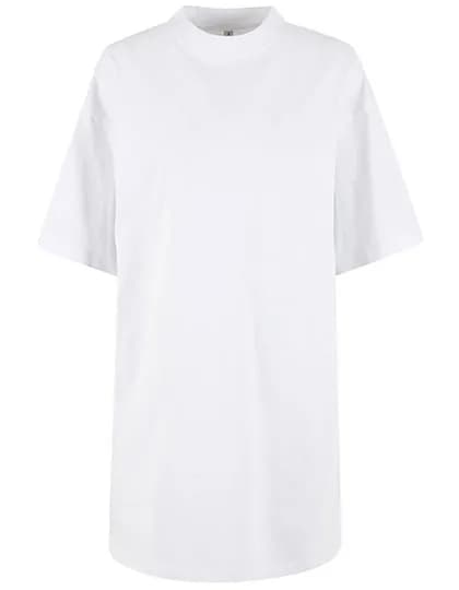 Ladies Heavy Oversized Tee Dress - White