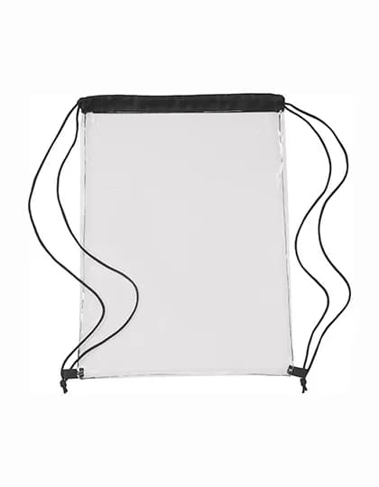 Transparent PVC Drawstring Backpack - Black