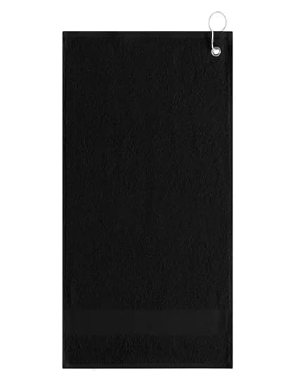 Golfhandtuch mit Aufhänger - Black