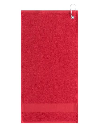 Golfhandtuch mit Aufhänger - Red