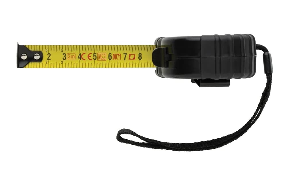 3m/16mm Maßband aus RCS recyceltem Kunststoff - schwarz