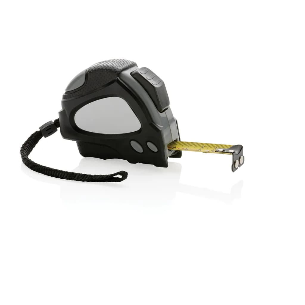 Auto-Stop-Maßband aus recyceltem Kunststoff, 5m/19mm - schwarz