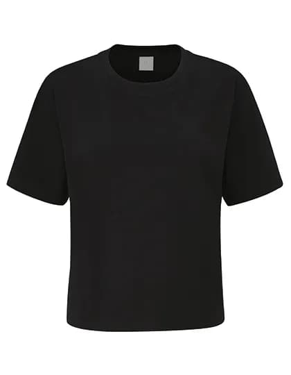 Womens Cropped Heavy T - Black