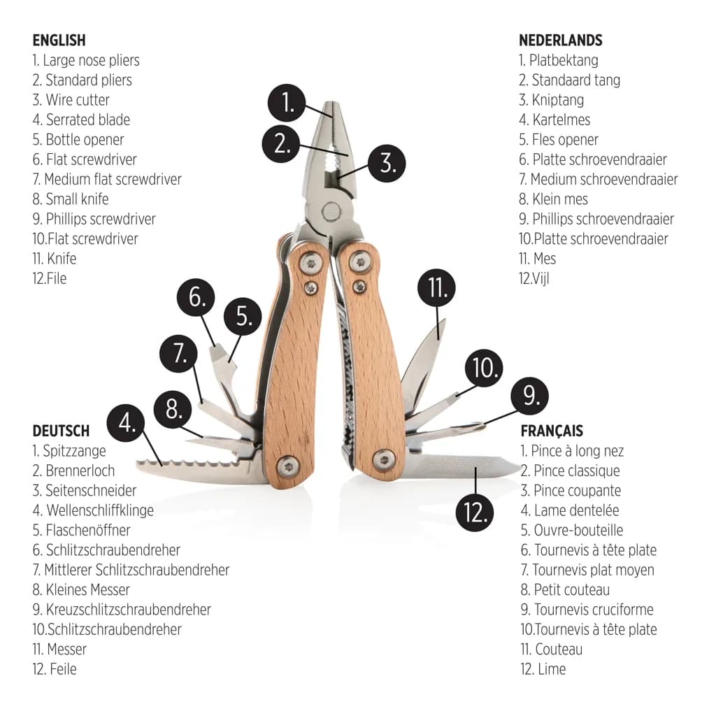 Holz Mini-Multitool - braun