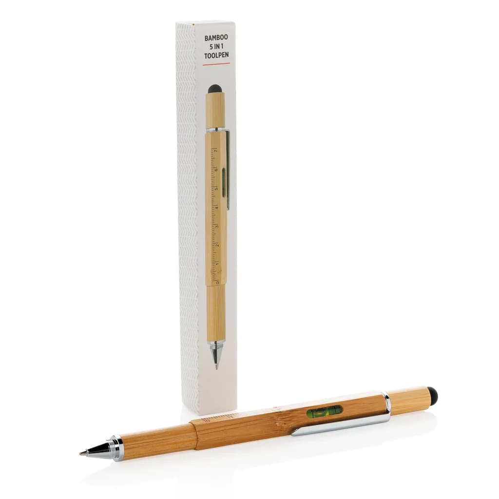 5-in-1 Bambus Tool-Stift - braun