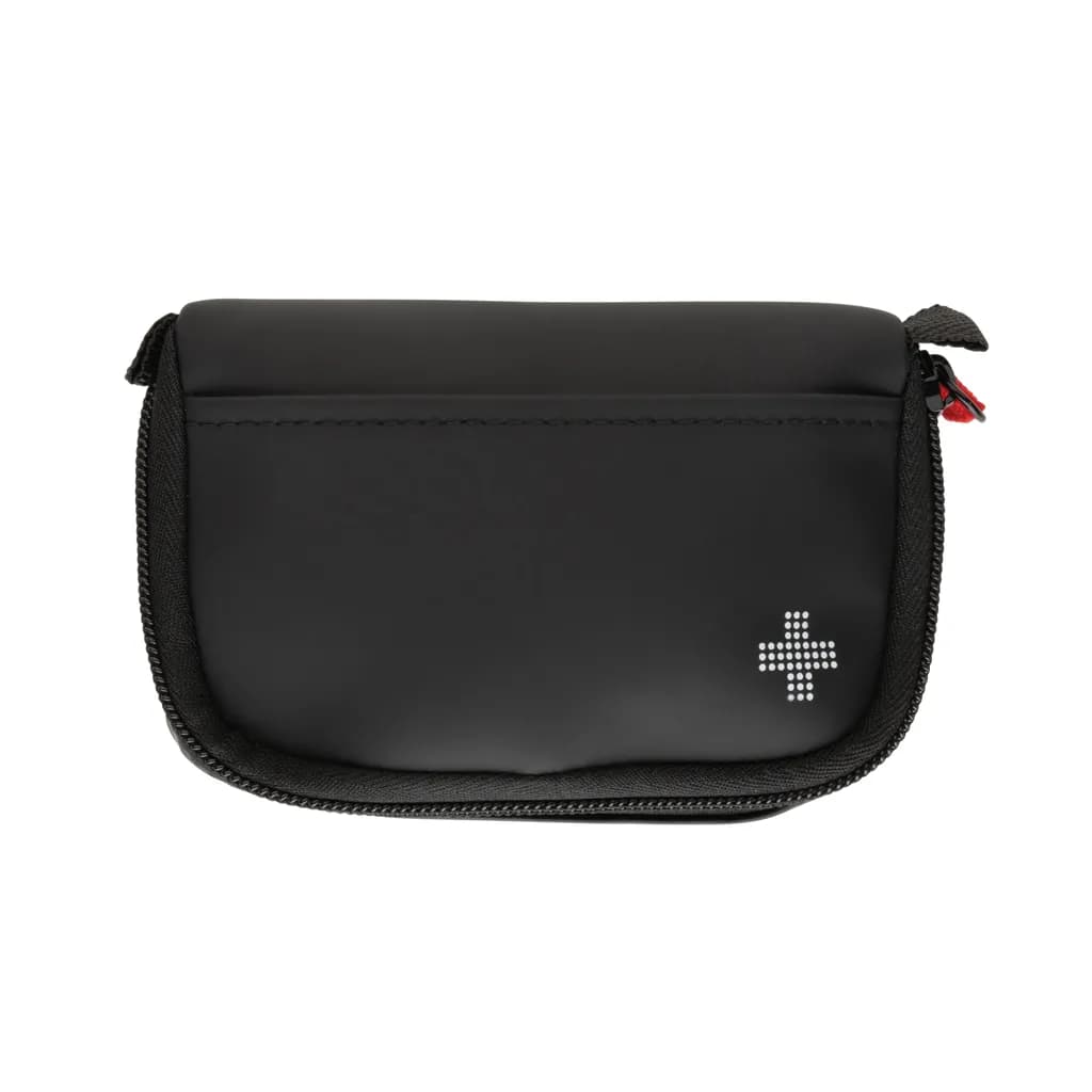 Kleines Erste-Hilfe-Set in RCS recycelter Nubuk-PU Tasche - schwarz