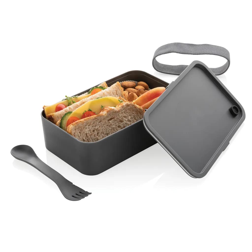 PP Lunchbox mit Göffel - anthrazit