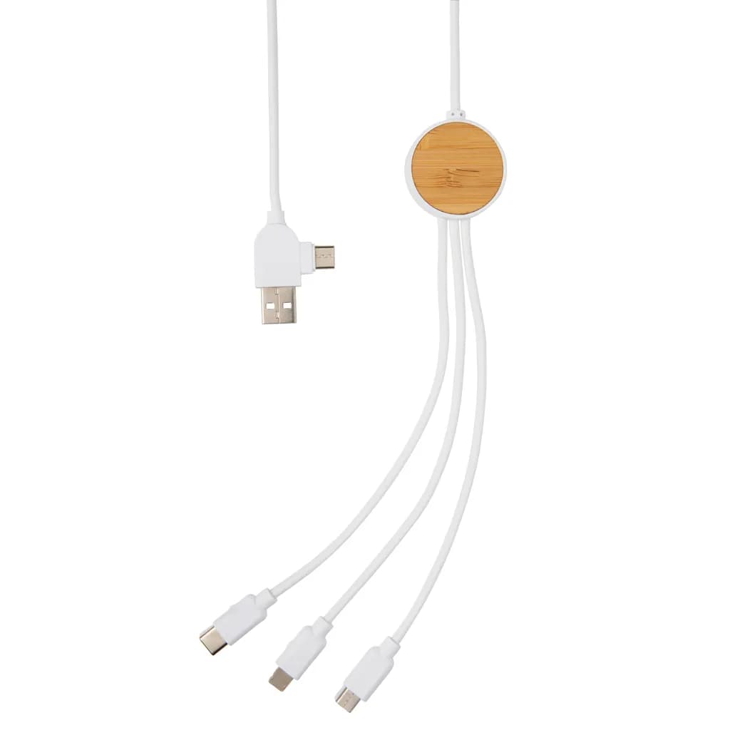 Ontario 6-in-1 Kabel aus RCS recyceltem Kunststoff - weiß