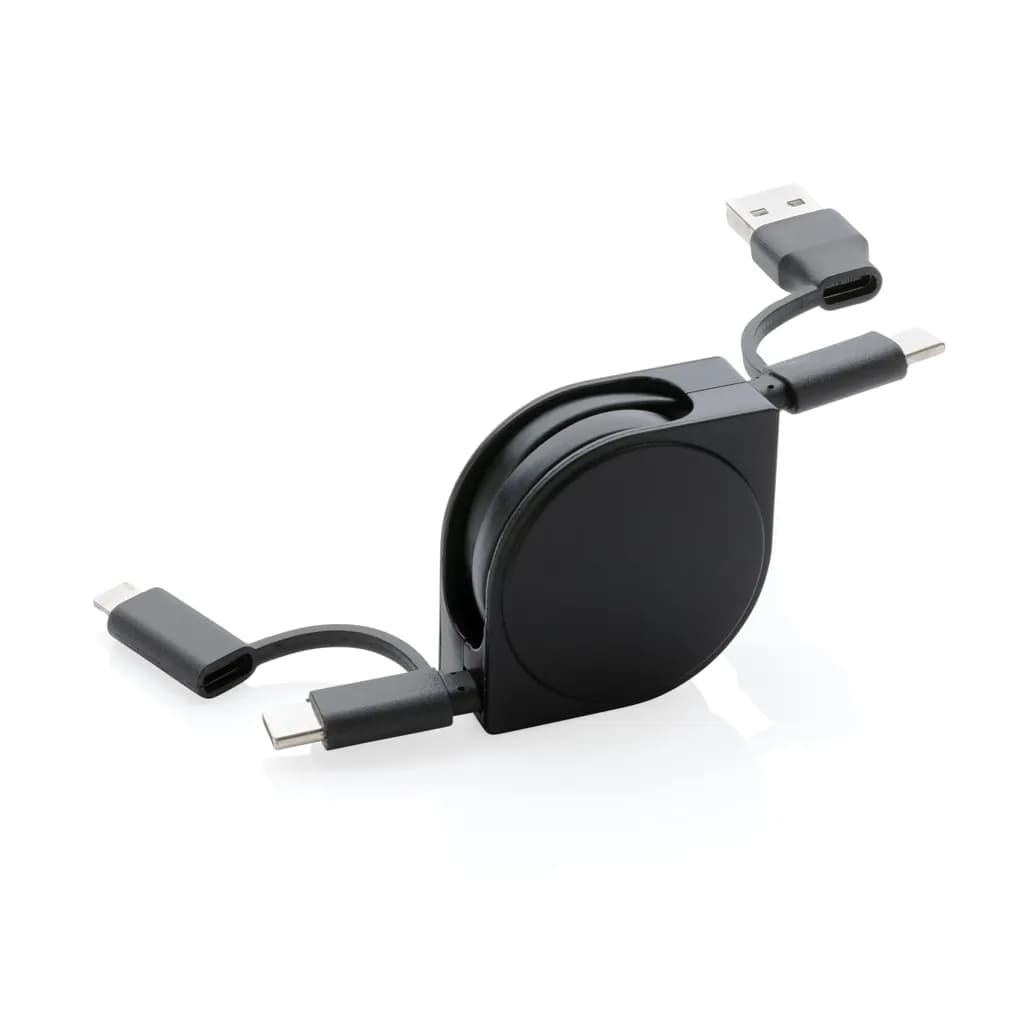 6-in-1 Kabel aus TPE und RCS Standard recyceltem Kunststoff - schwarz