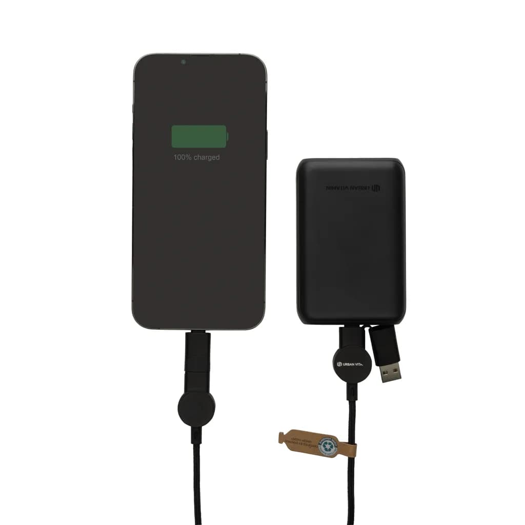 Oakland RCS rKunststoff 1,2m 6-in-1 Fast-Charging 45W Kabel - schwarz