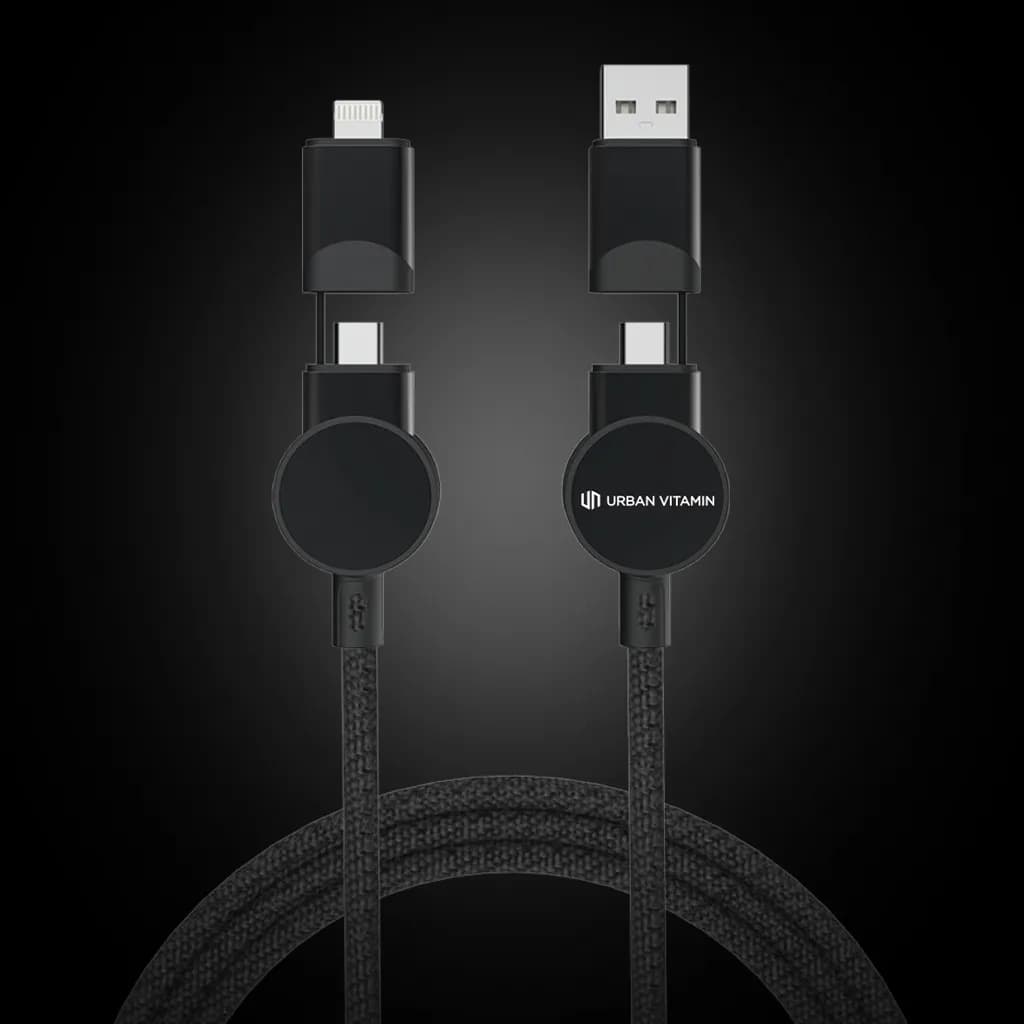 Oakland RCS rKunststoff 1,2m 6-in-1 Fast-Charging 45W Kabel - schwarz