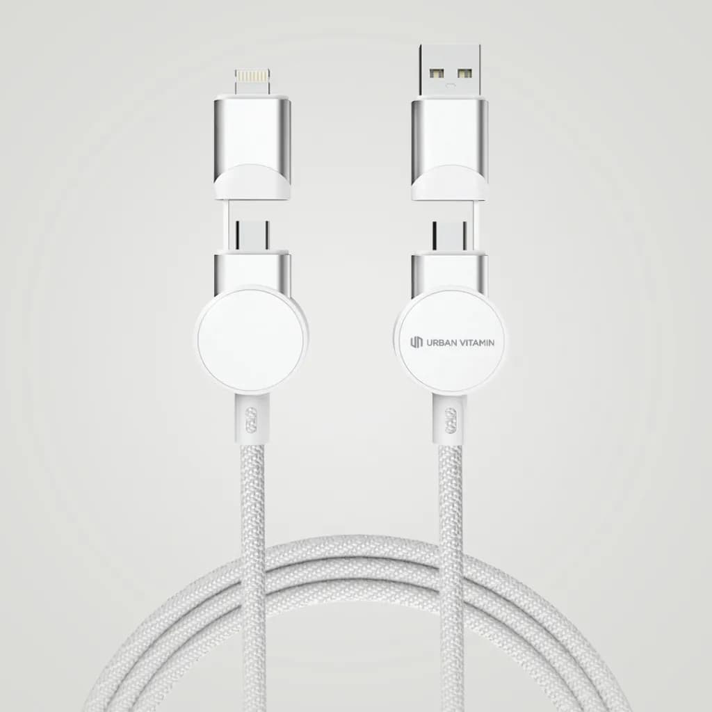 Oakland RCS rKunststoff 1,2m 6-in-1 Fast-Charging 45W Kabel - weiß