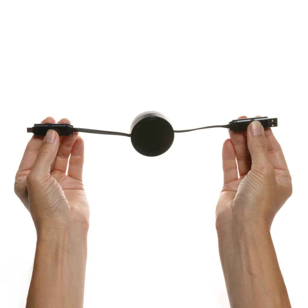 Terra aufrollbares 6-in-1 60W-Kabel aus RCS recyc. Aluminium - grau