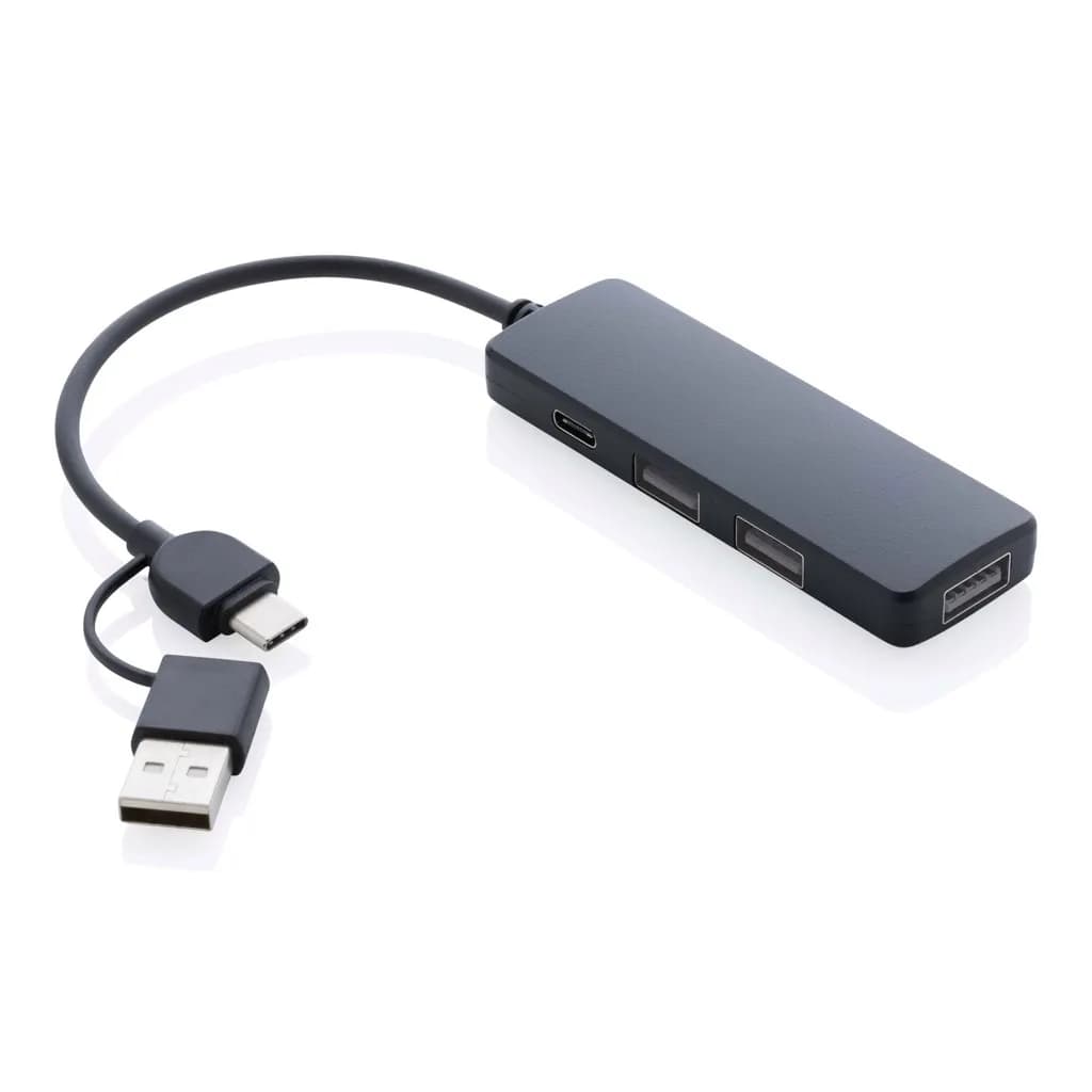 RCS recycelter USB-Hub mit Dual-Input - schwarz