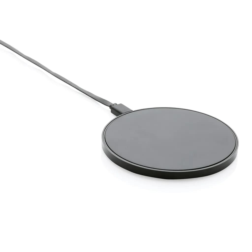 10W Wireless Charger aus RCS Standard recyceltem Kunststoff - schwarz