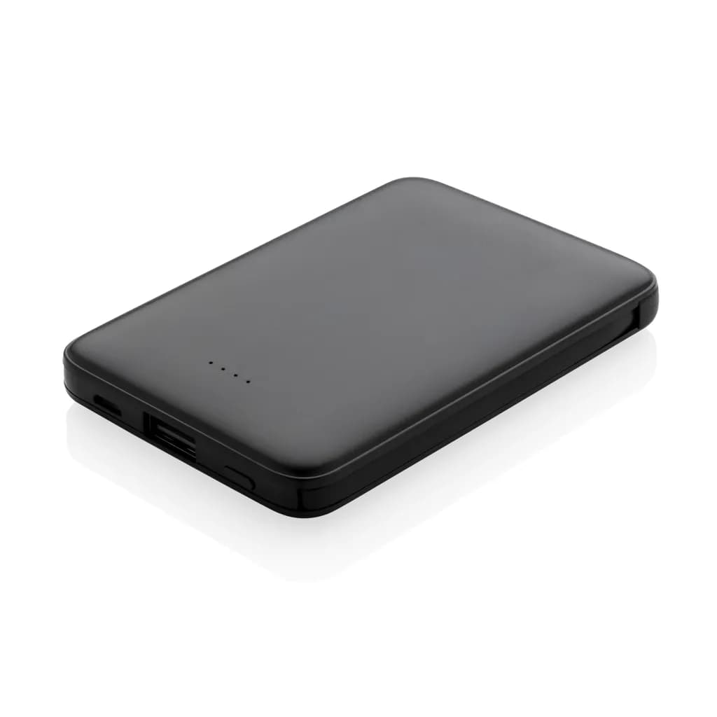 5.000 mAh Powerbank mit integriertem Kabel - schwarz